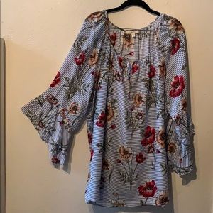 Bell Sleeve Floral Top